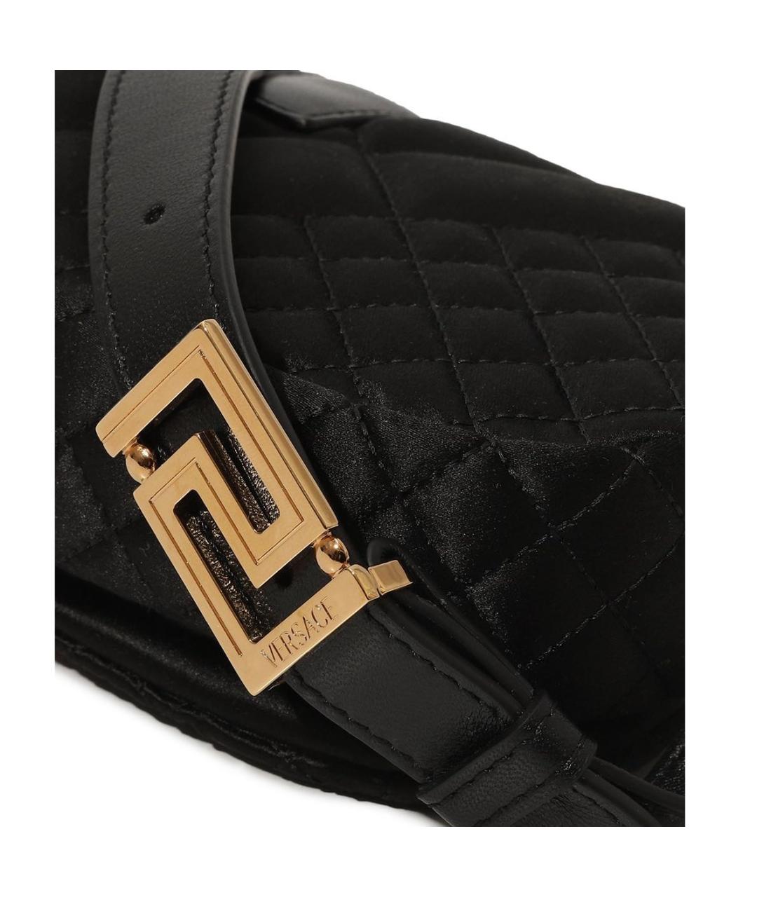 VERSACE Черная шелковая сумка с короткими ручками, фото 5