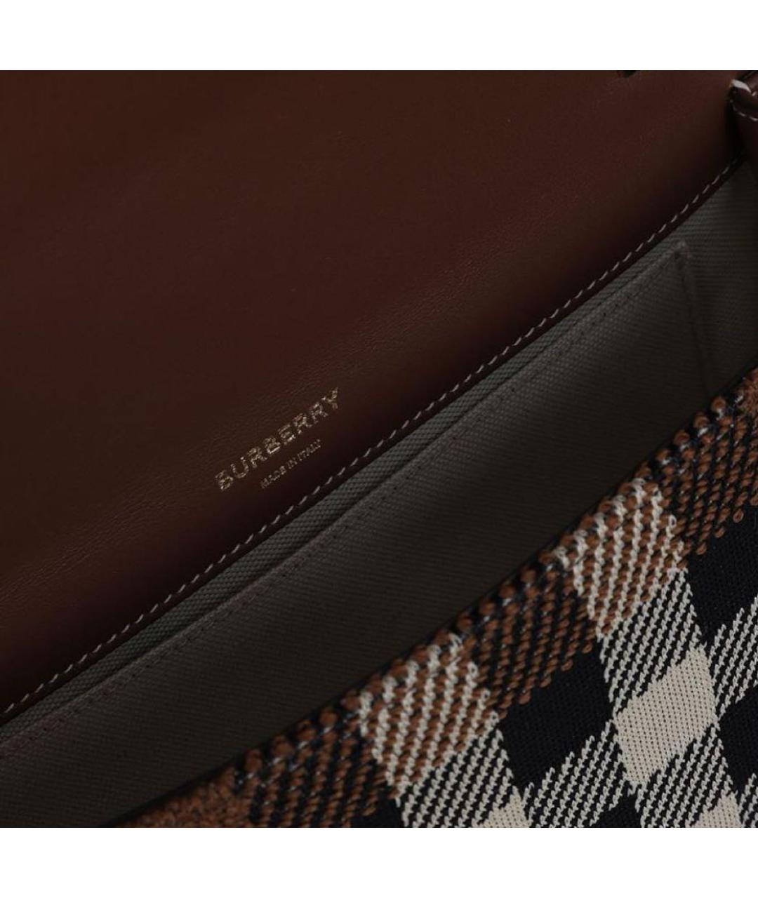 BURBERRY Коричневая тканевая сумка через плечо, фото 4