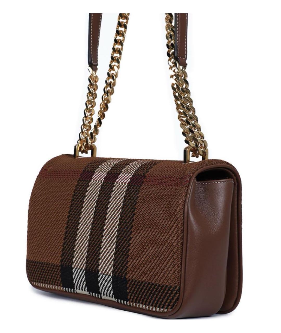 BURBERRY Коричневая тканевая сумка через плечо, фото 2