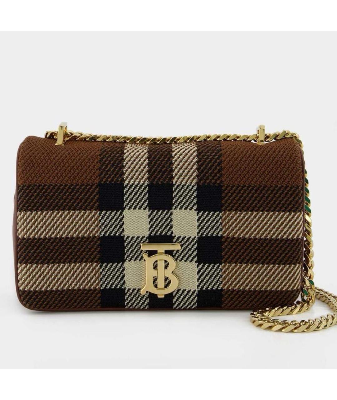 BURBERRY Коричневая тканевая сумка через плечо, фото 6