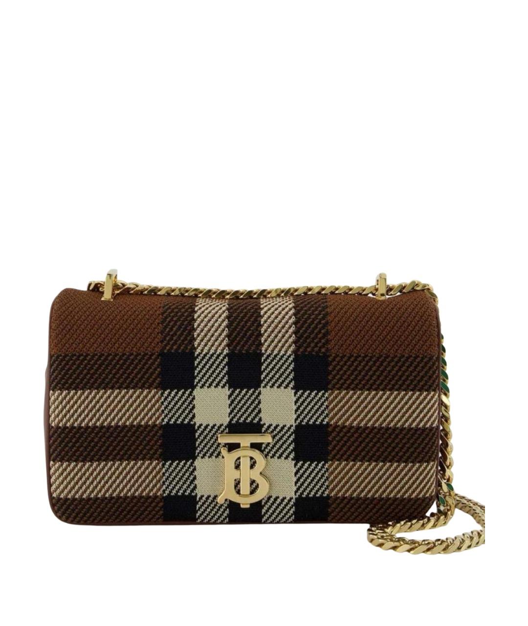 BURBERRY Коричневая тканевая сумка через плечо, фото 1