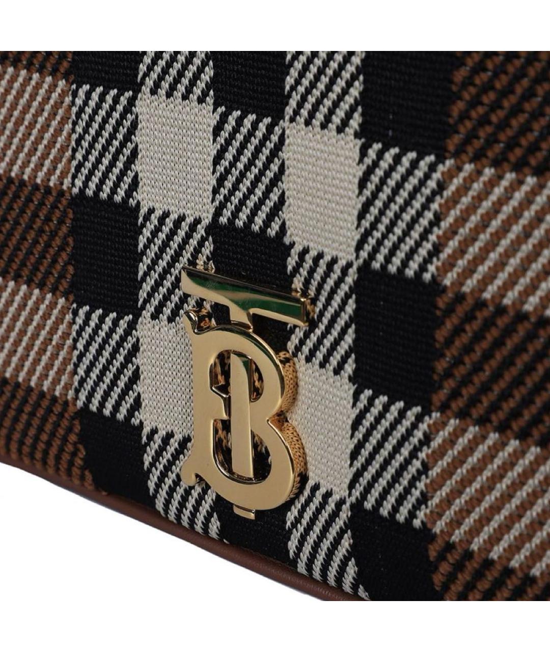 BURBERRY Коричневая тканевая сумка через плечо, фото 3