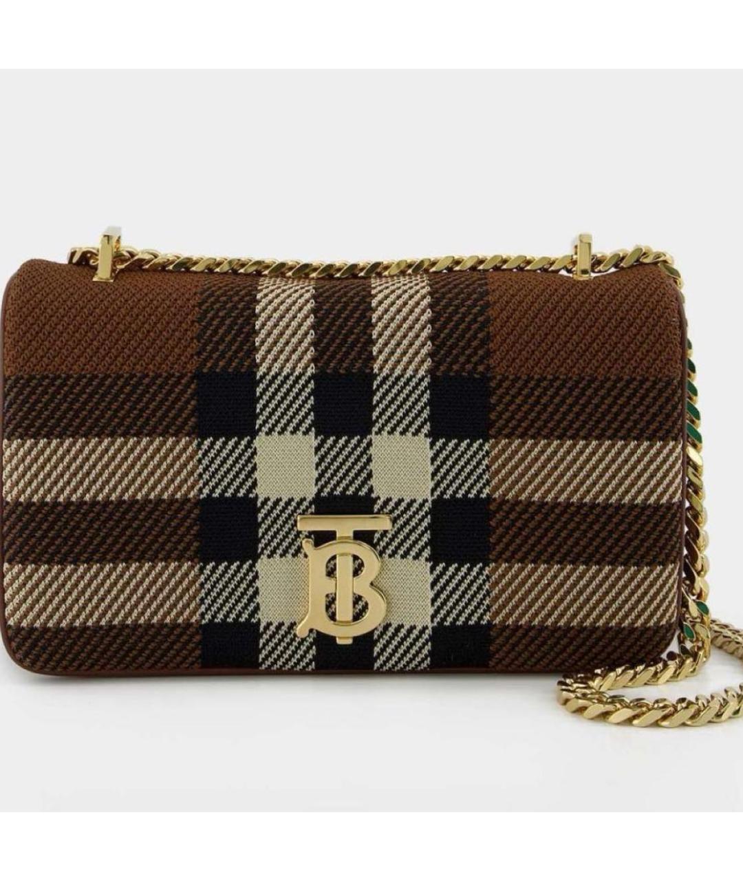 BURBERRY Коричневая тканевая сумка через плечо, фото 5