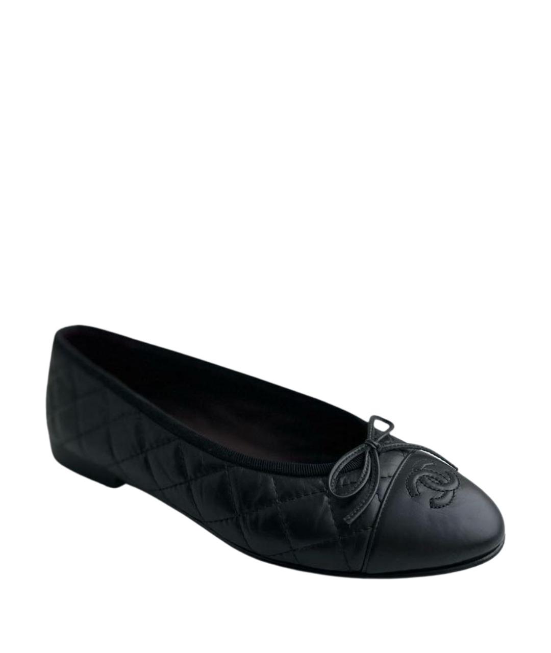 CHANEL Черные кожаные балетки, фото 1