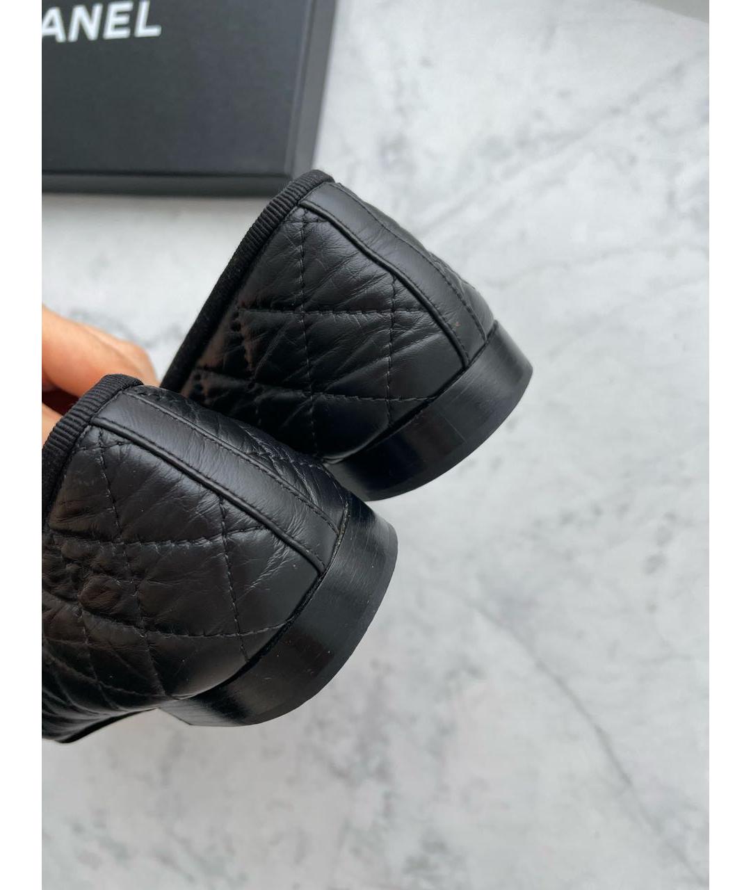 CHANEL Черные кожаные балетки, фото 5