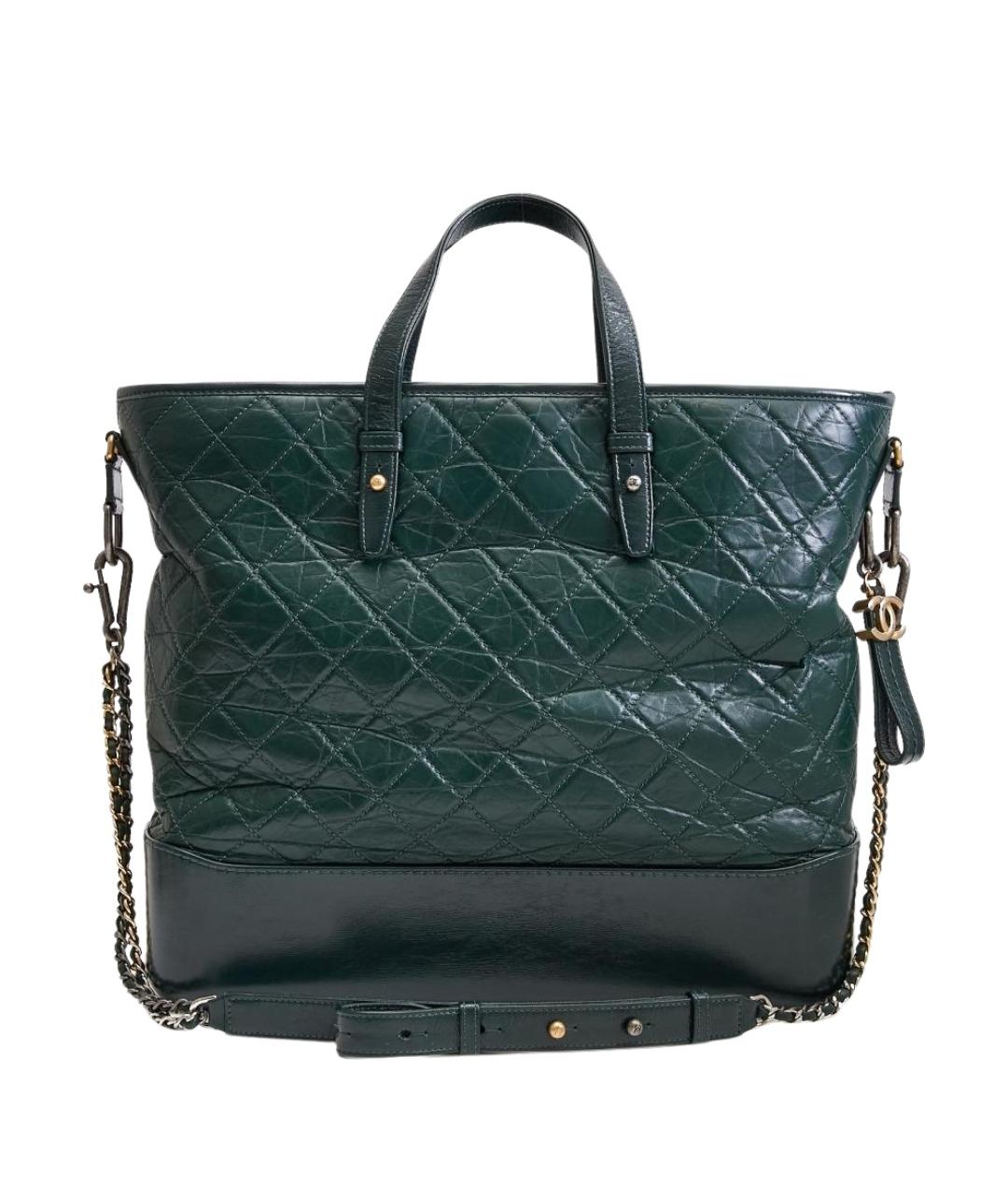 CHANEL Зеленая кожаная сумка тоут, фото 1