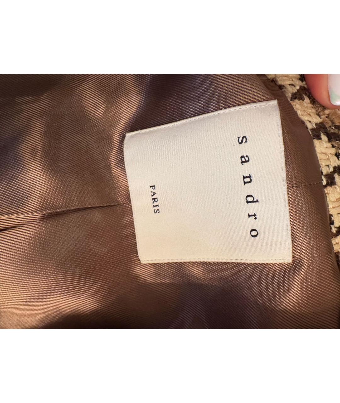 SANDRO Бежевый твидовый костюм с юбками, фото 6