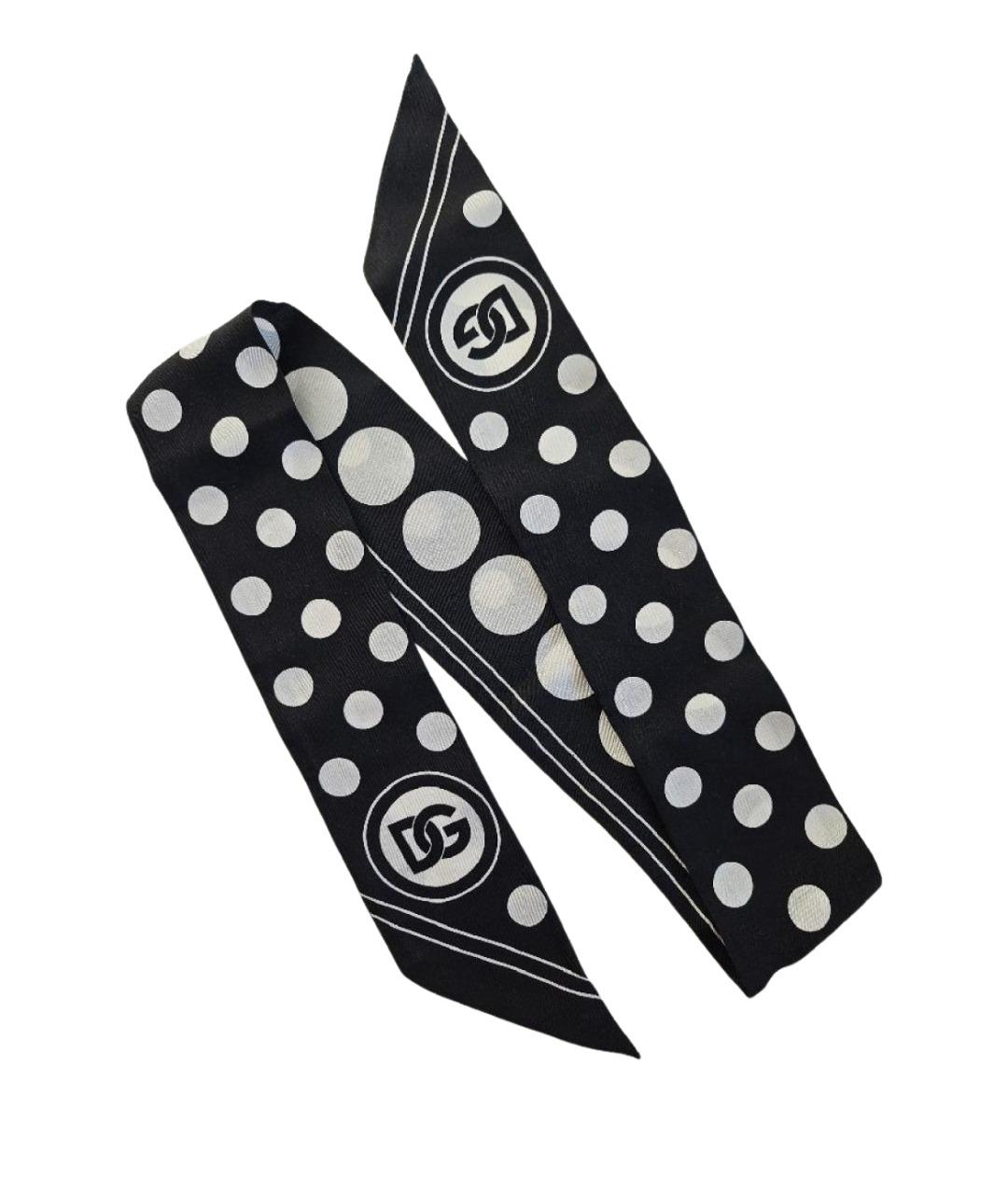 DOLCE&GABBANA Черный шелковый платок, фото 1