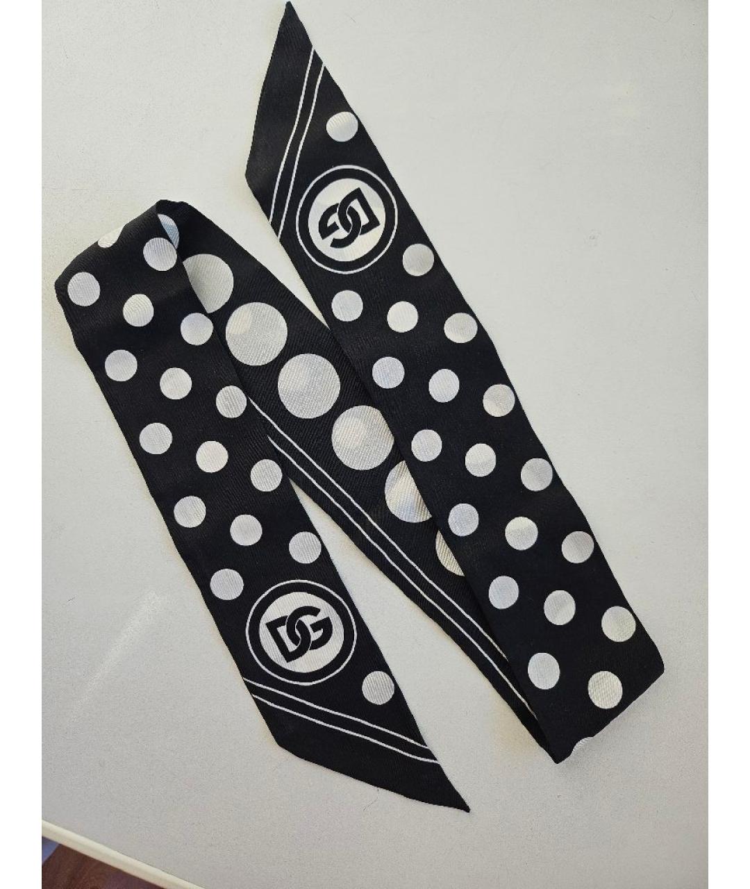 DOLCE&GABBANA Черный шелковый платок, фото 5