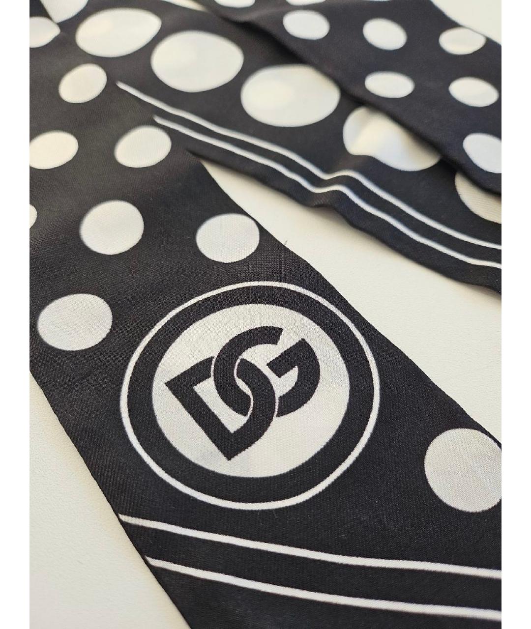 DOLCE&GABBANA Черный шелковый платок, фото 2