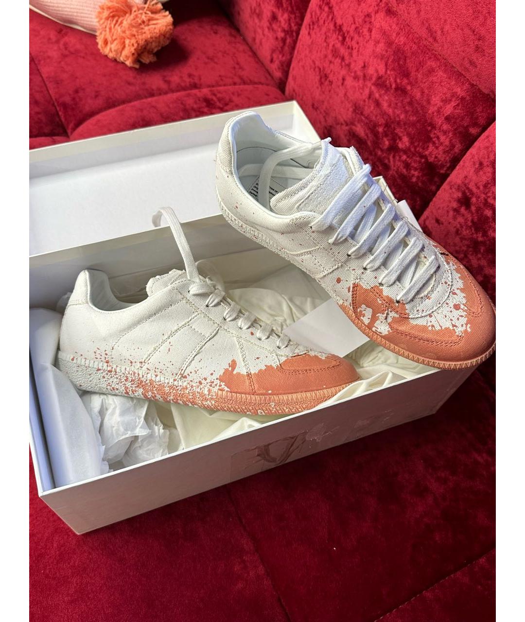 MAISON MARGIELA Белые текстильные кеды, фото 4