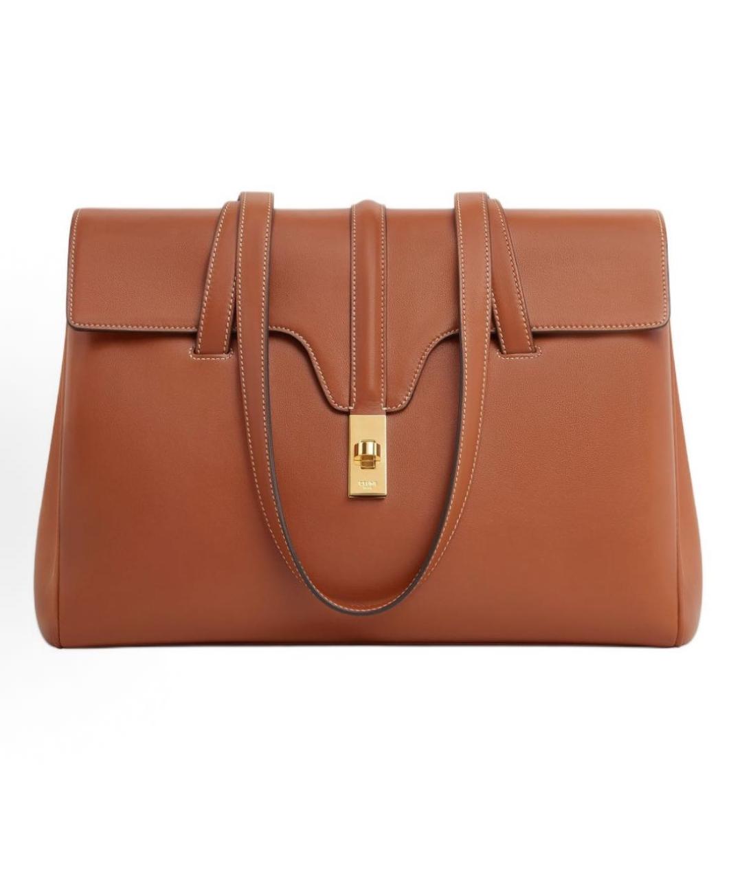 CELINE Коричневая кожаная сумка через плечо, фото 1