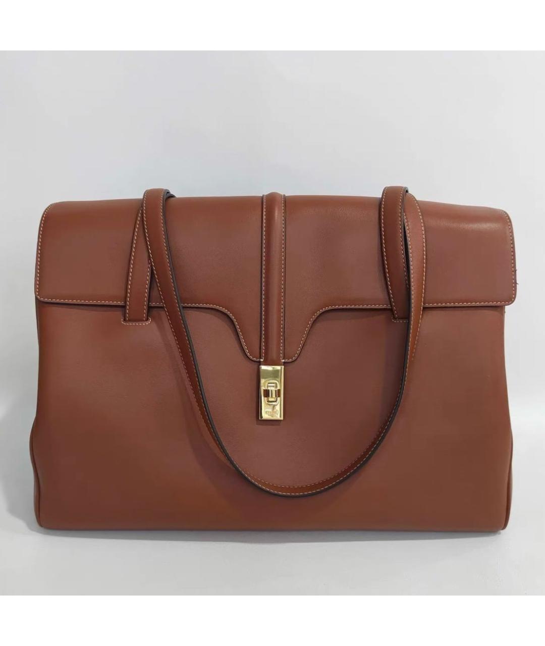 CELINE Коричневая кожаная сумка через плечо, фото 6