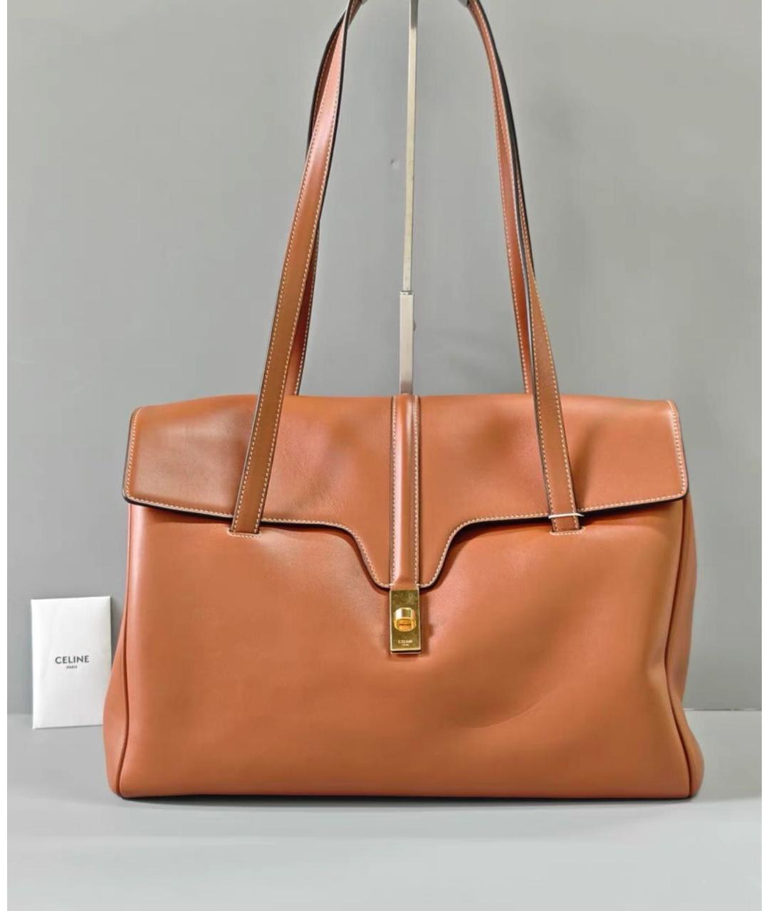 CELINE Коричневая кожаная сумка через плечо, фото 4