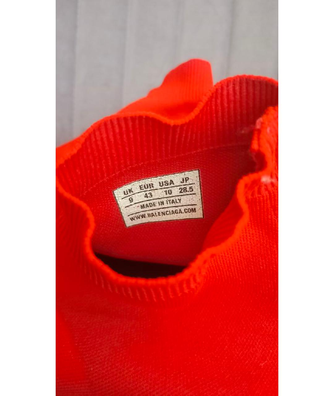 BALENCIAGA Красные неопреновые высокие кроссовки / кеды, фото 6