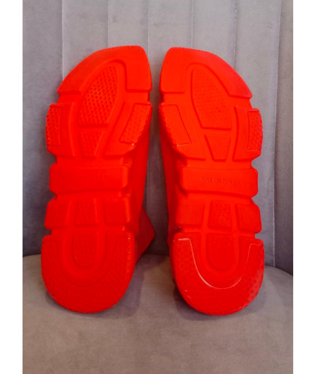 BALENCIAGA Красные неопреновые высокие кроссовки / кеды, фото 5