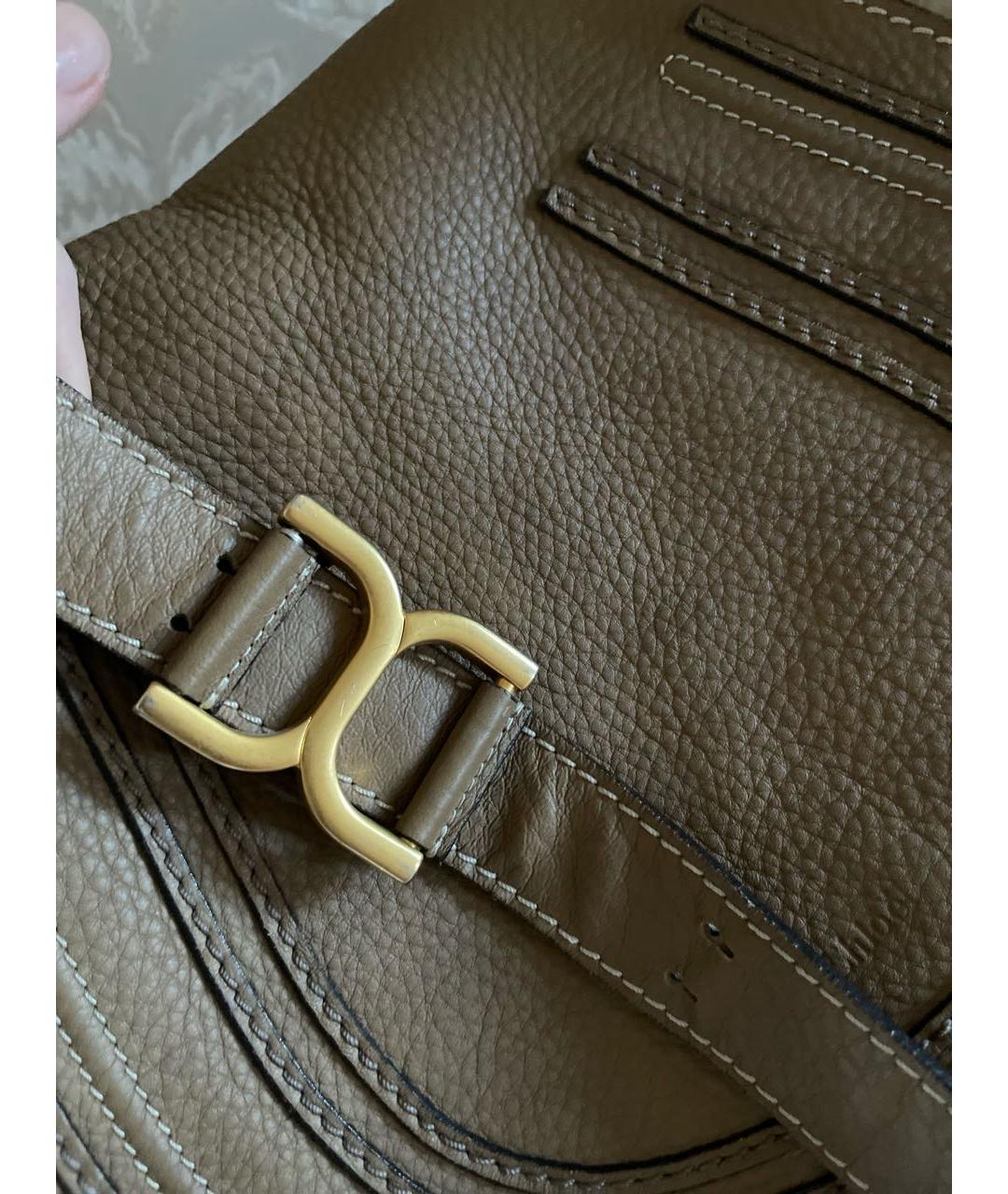 CHLOE Бежевая кожаная сумка через плечо, фото 6