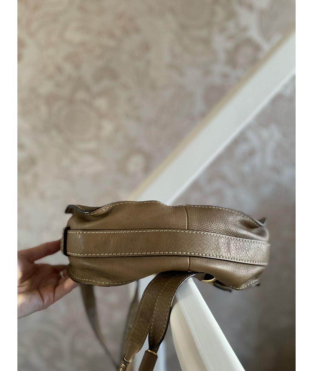 CHLOE Бежевая кожаная сумка через плечо, фото 8