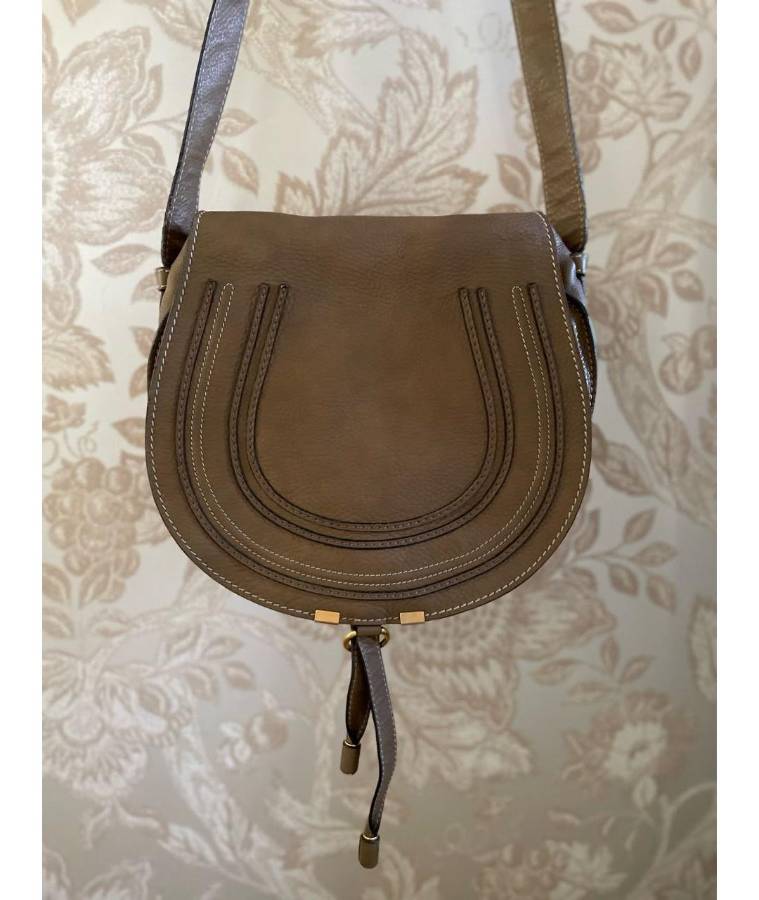 CHLOE Бежевая кожаная сумка через плечо, фото 9