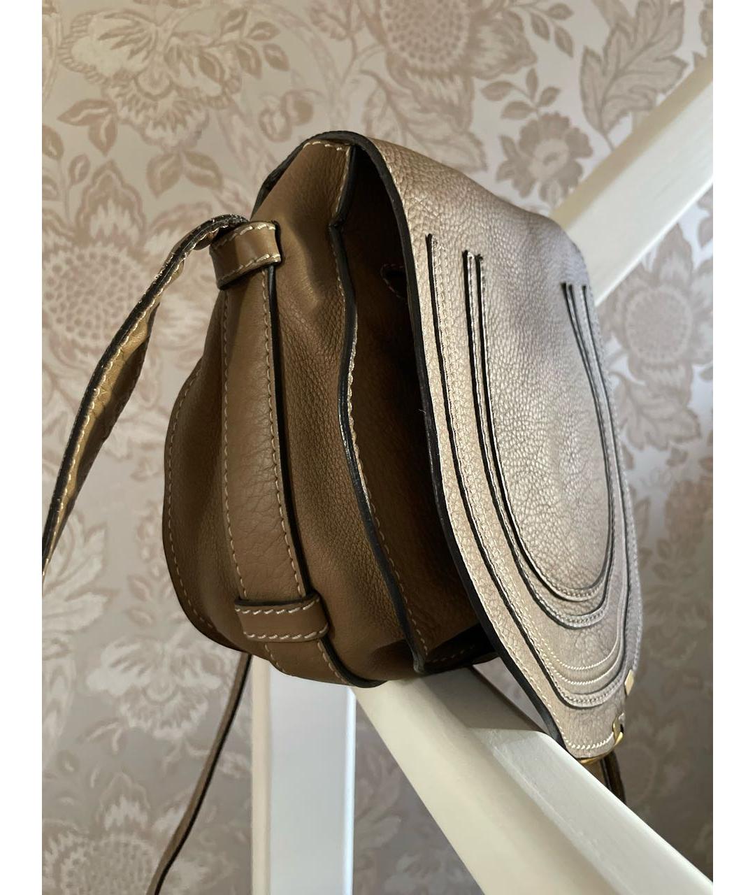 CHLOE Бежевая кожаная сумка через плечо, фото 2