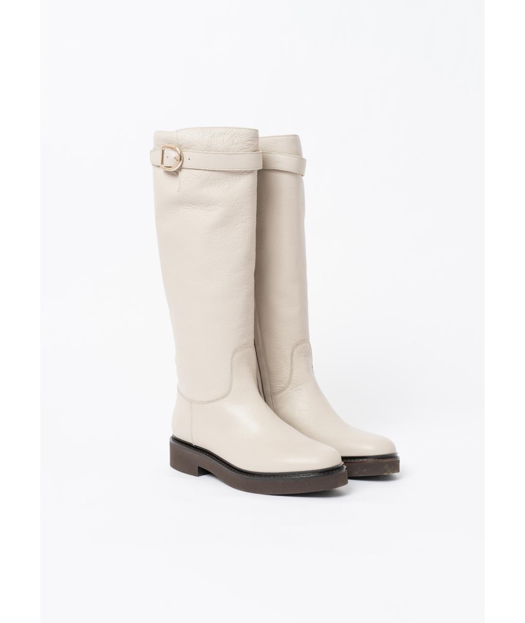 DOUCAL'S Белые кожаные сапоги, фото 2