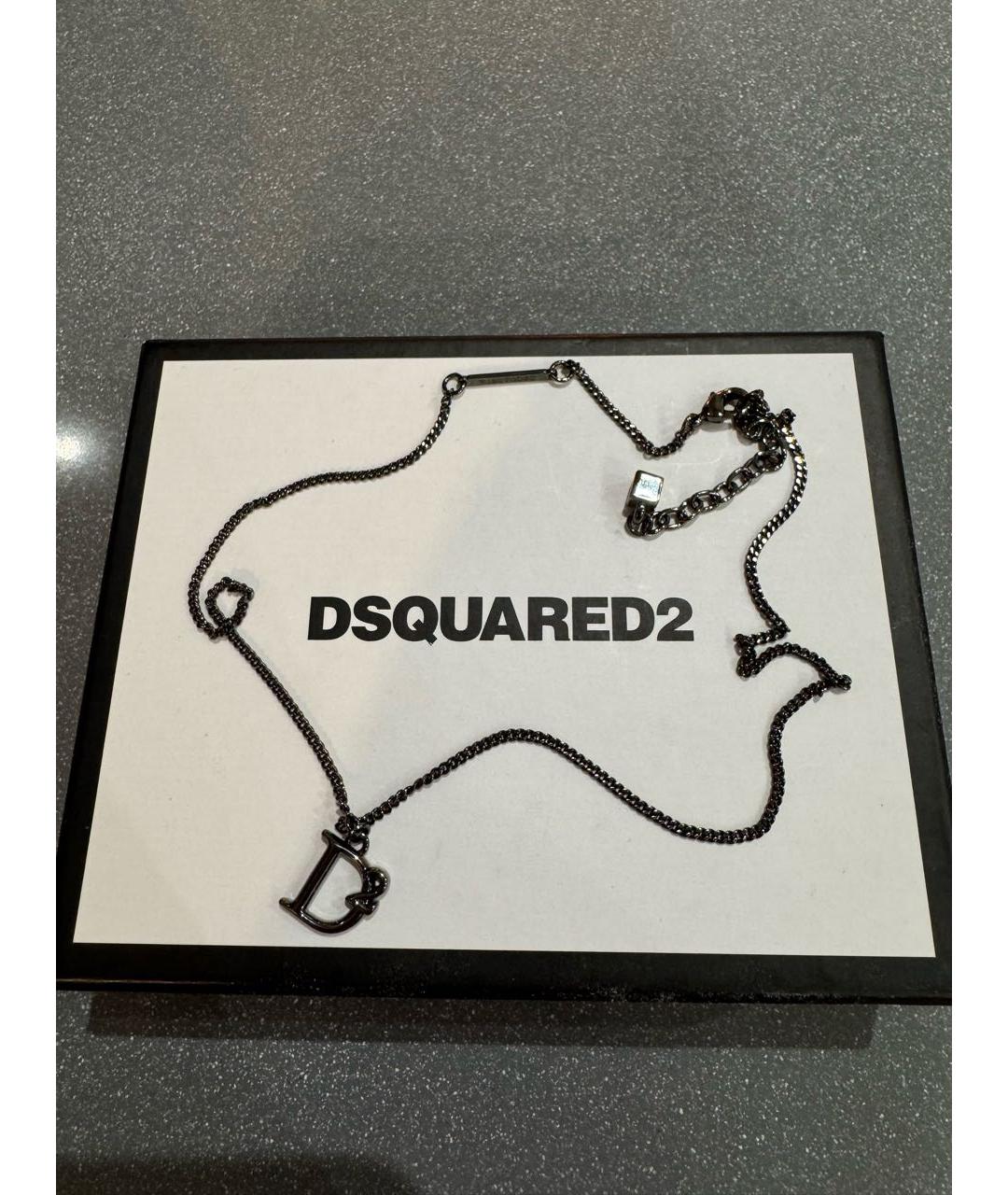 DSQUARED2 Серебряное металлическое колье, фото 4