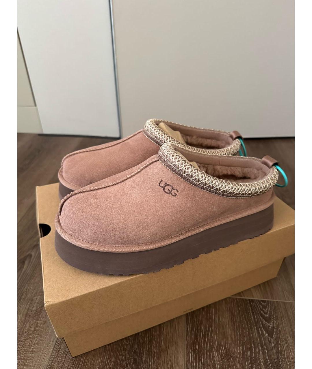 UGG Розовые кожаные сабо, фото 2