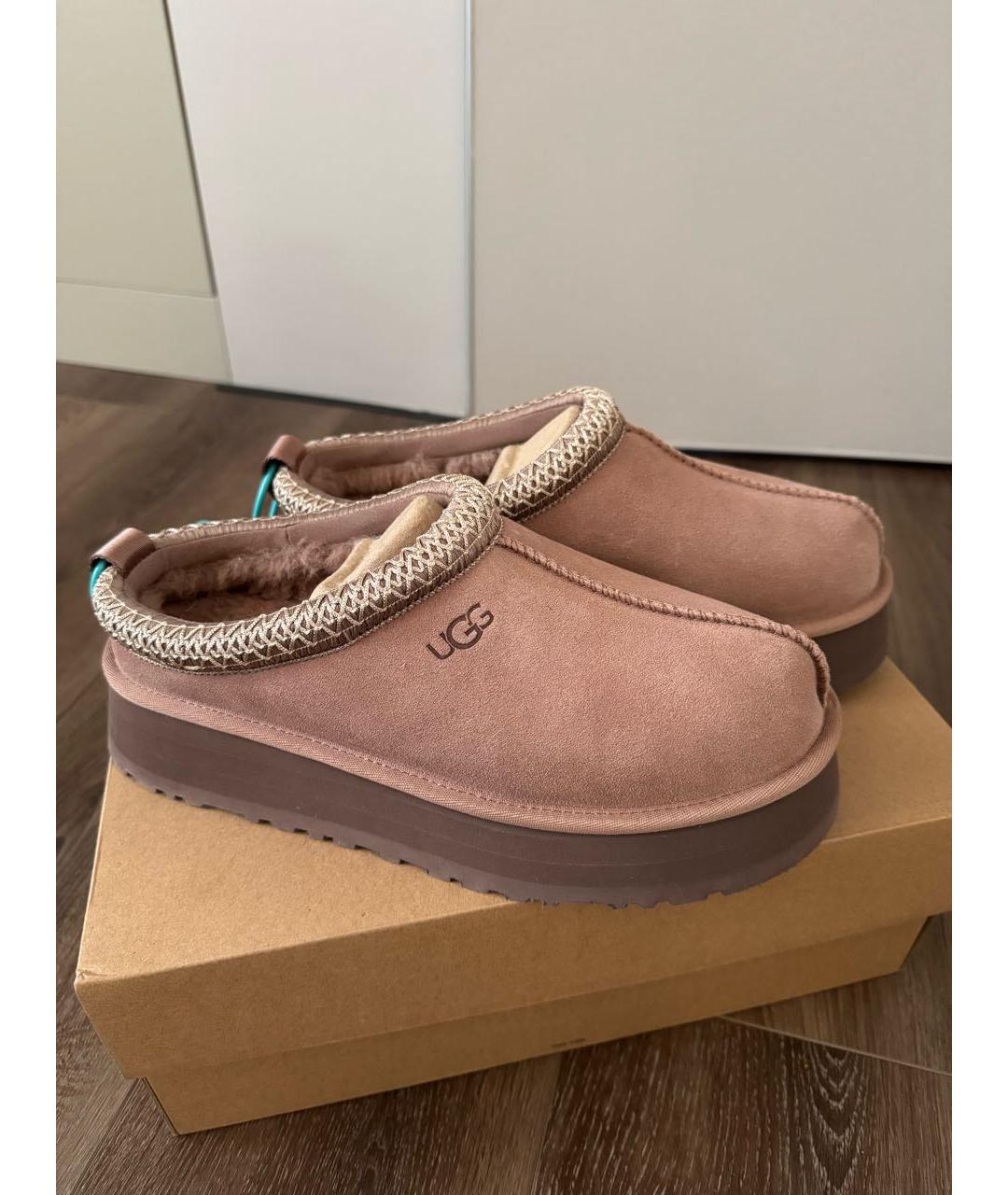 UGG Розовые кожаные сабо, фото 5