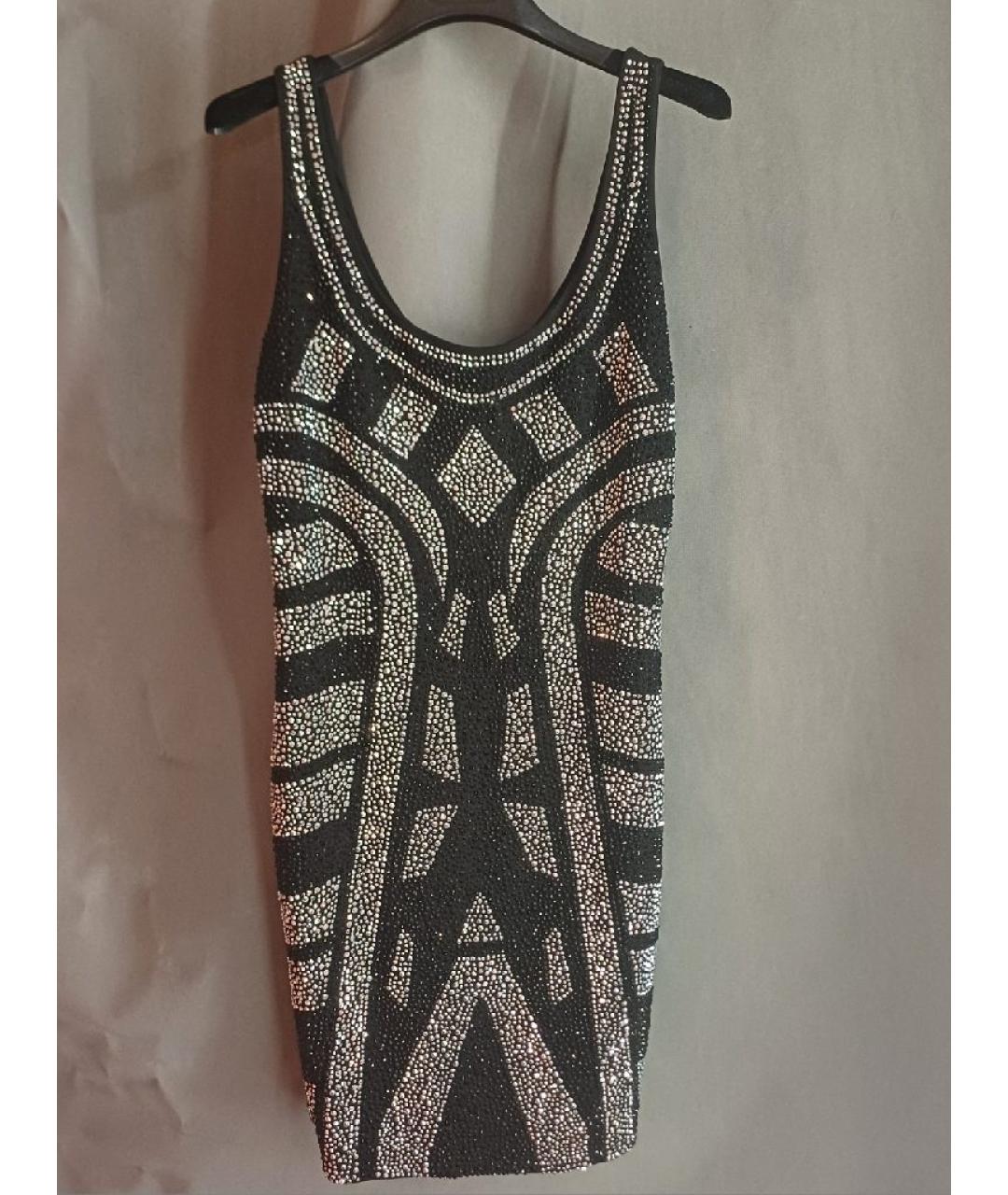 PHILIPP PLEIN Черное вискозное коктейльное платье, фото 8