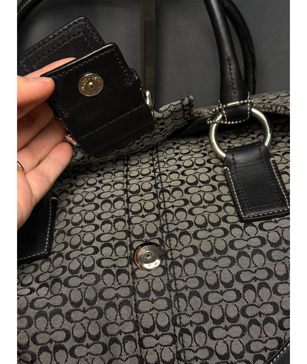 COACH Серая жаккардовая сумка тоут, фото 6