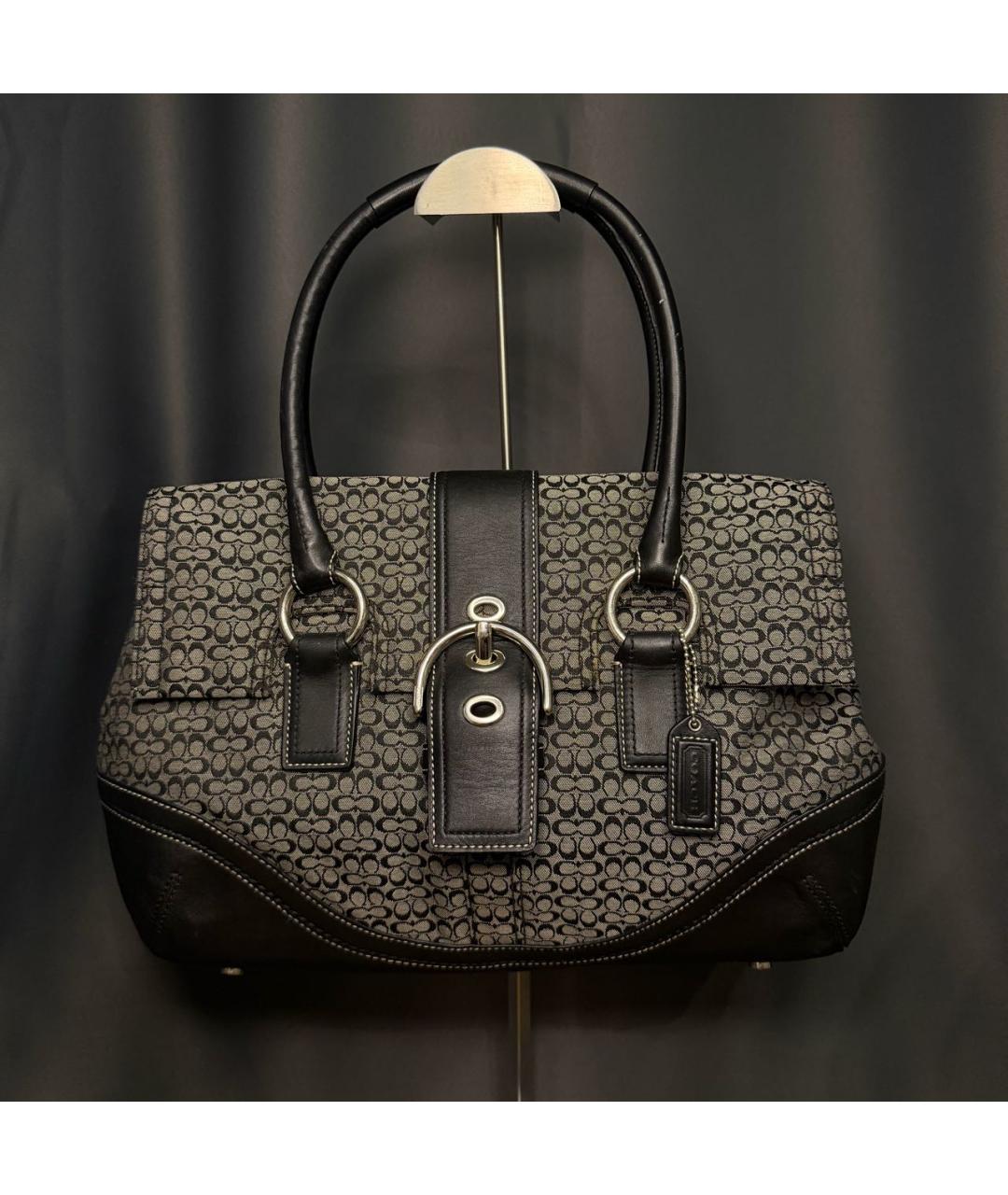 COACH Серая жаккардовая сумка тоут, фото 9