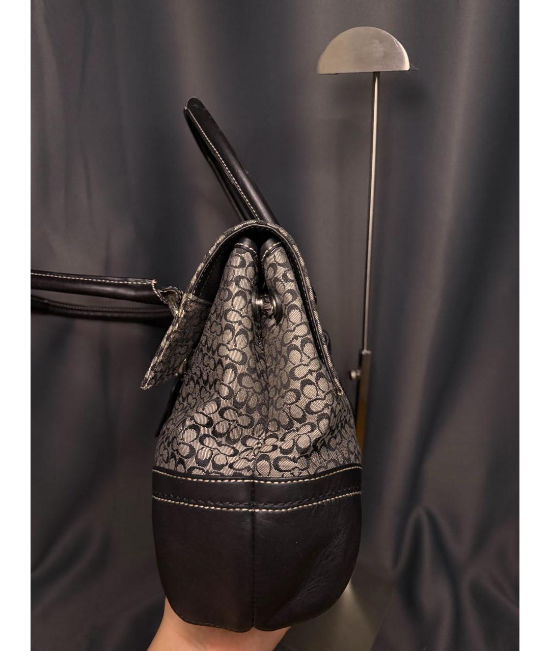 COACH Серая жаккардовая сумка тоут, фото 4