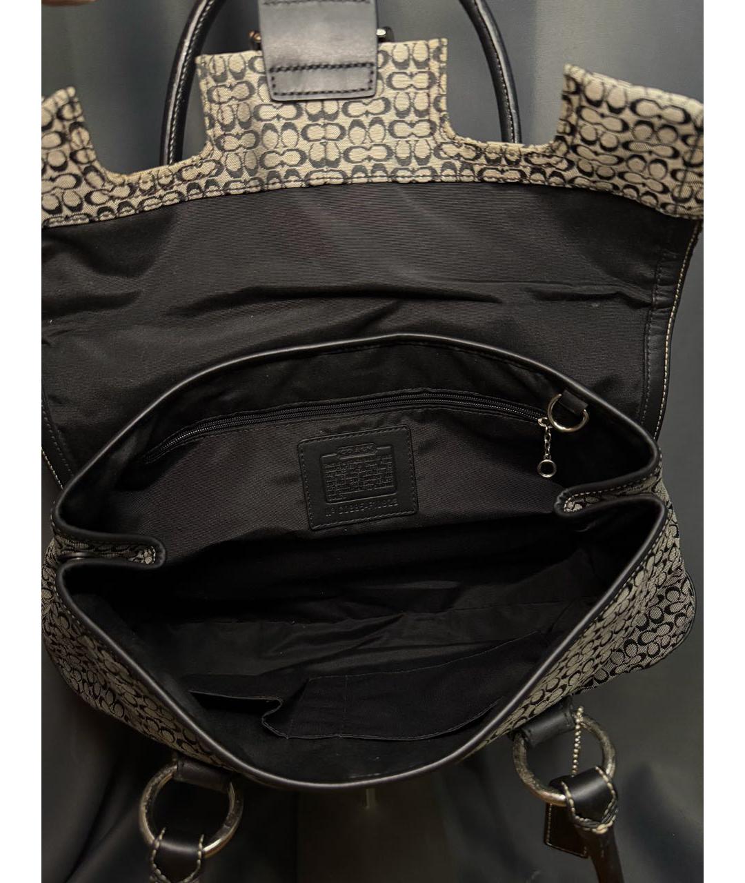 COACH Серая жаккардовая сумка тоут, фото 7