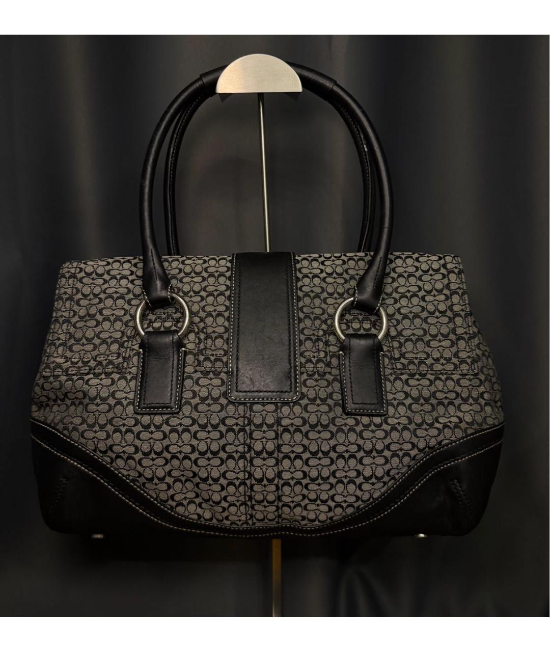 COACH Серая жаккардовая сумка тоут, фото 2