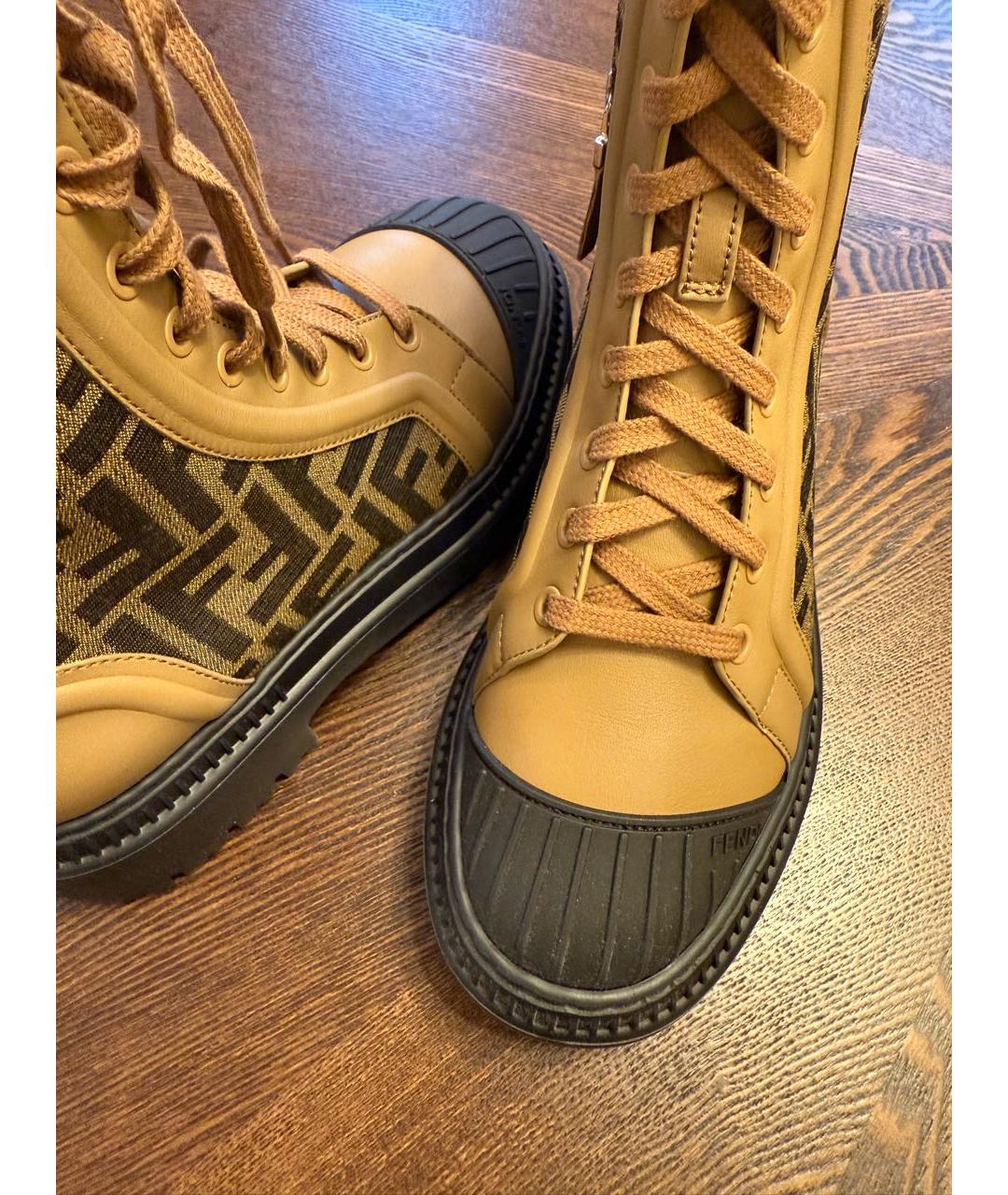 FENDI Коричневые ботинки, фото 4