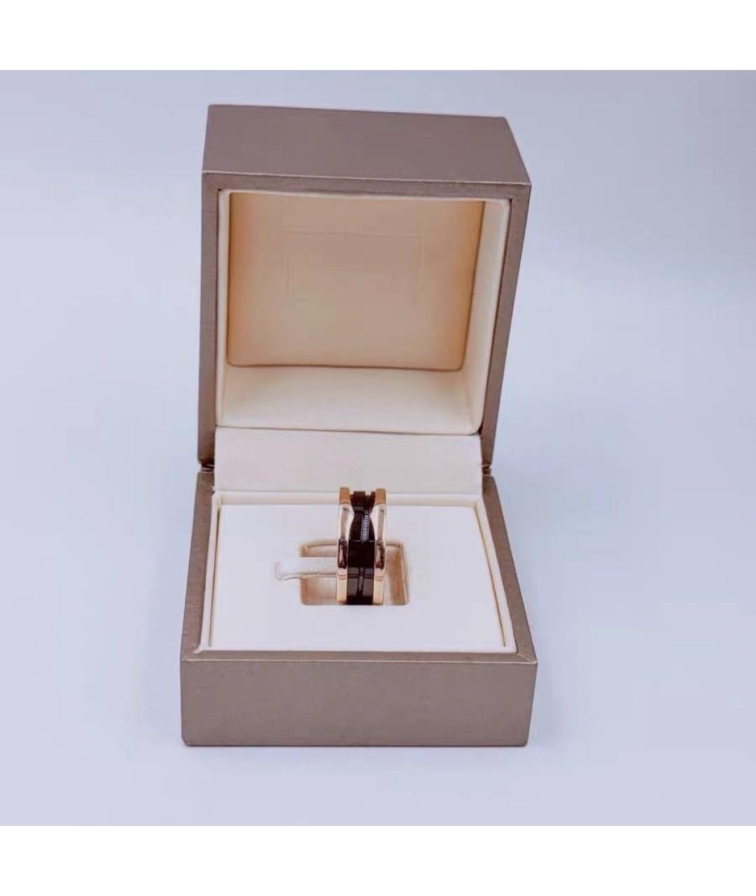 BVLGARI Черное кольцо из розового золота, фото 7