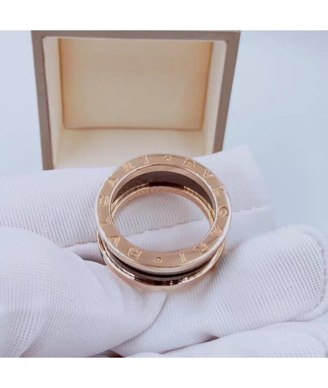 BVLGARI Черное кольцо из розового золота, фото 6