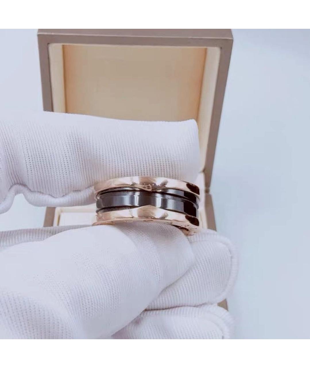 BVLGARI Черное кольцо из розового золота, фото 3