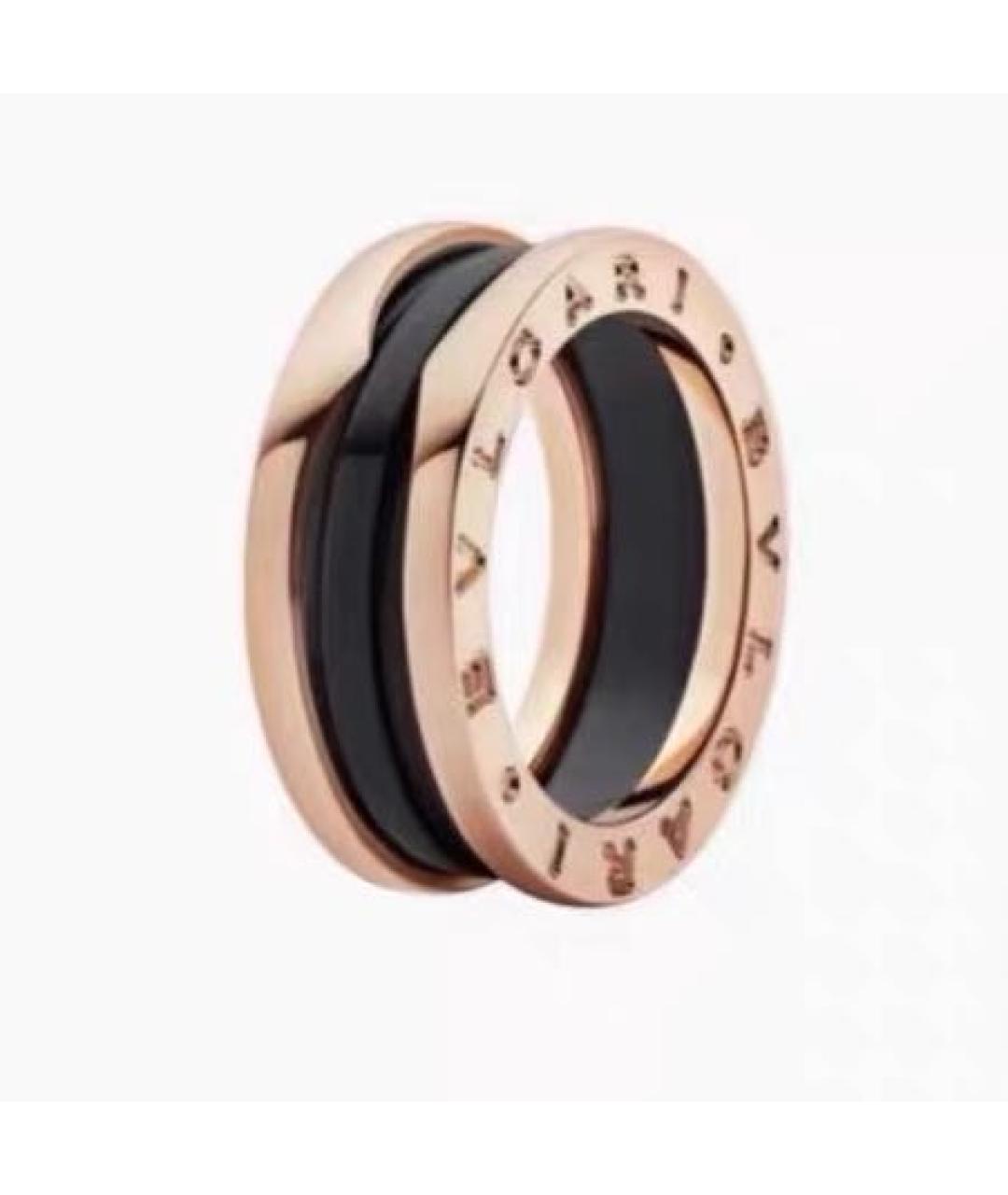 BVLGARI Черное кольцо из розового золота, фото 2