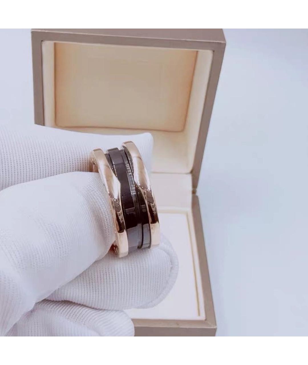 BVLGARI Черное кольцо из розового золота, фото 5
