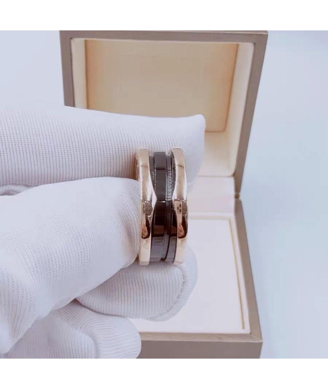 BVLGARI Черное кольцо из розового золота, фото 4