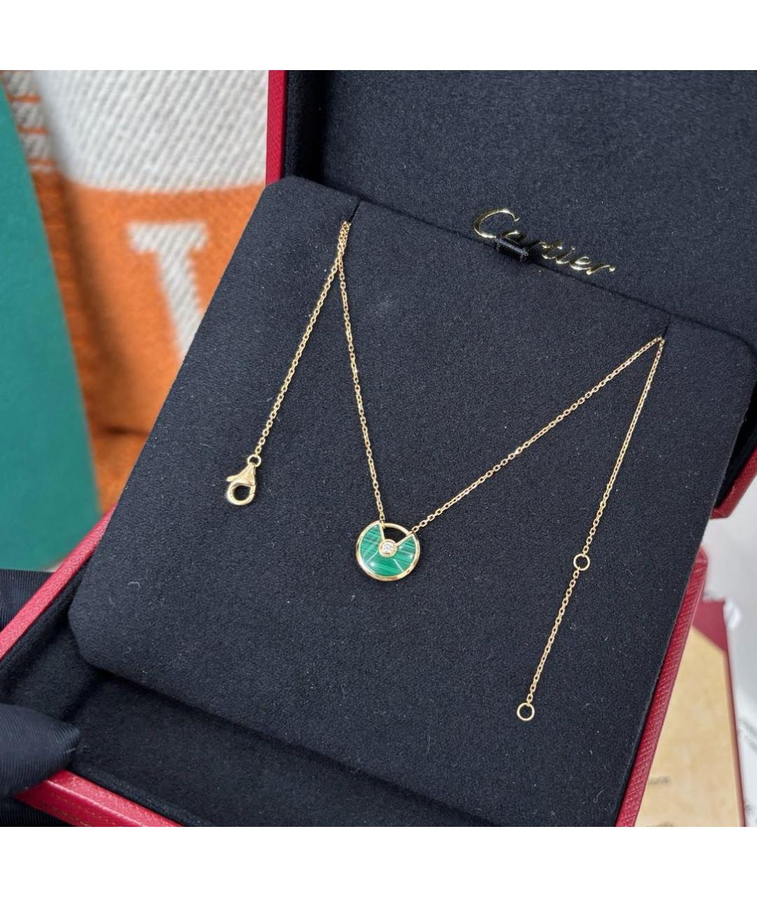 CARTIER Зеленые колье из розового золота, фото 2