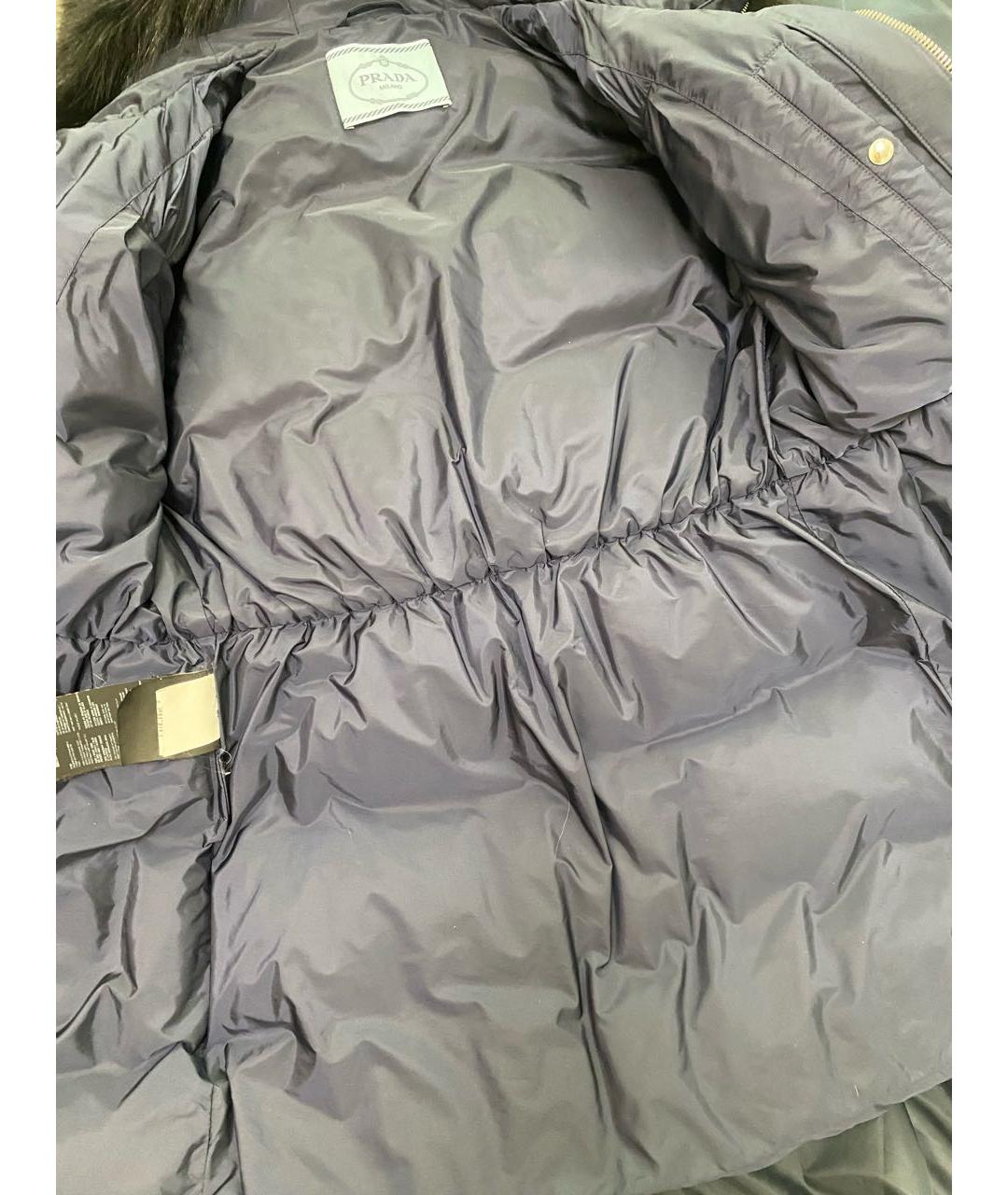 PRADA Темно-синий полиамидовый пуховик, фото 6