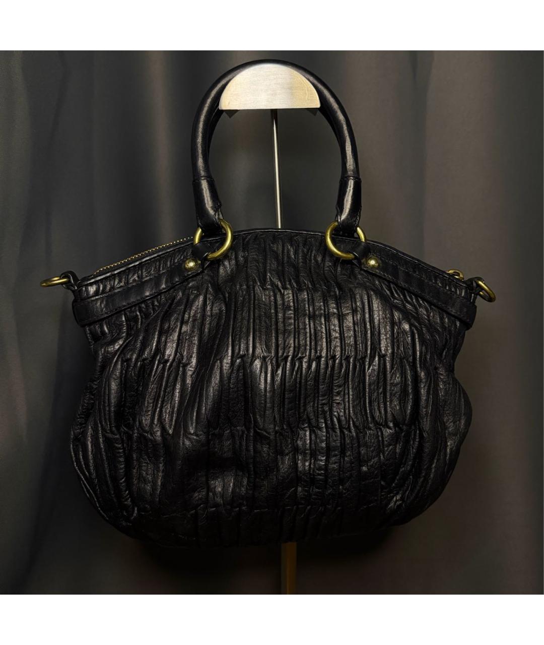 COACH Черная кожаная сумка с короткими ручками, фото 2