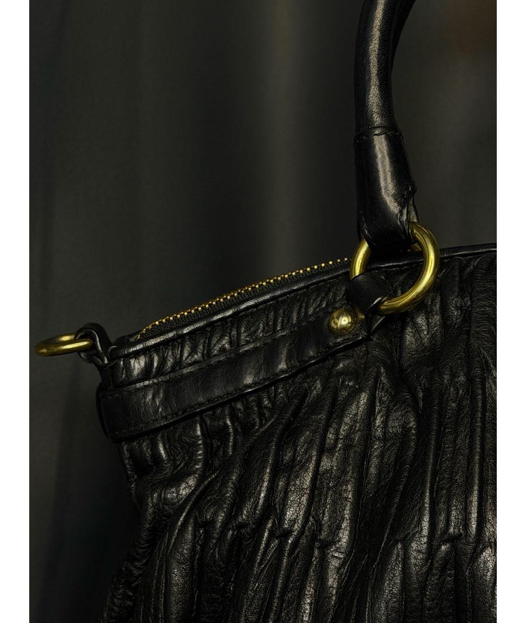 COACH Черная кожаная сумка с короткими ручками, фото 3