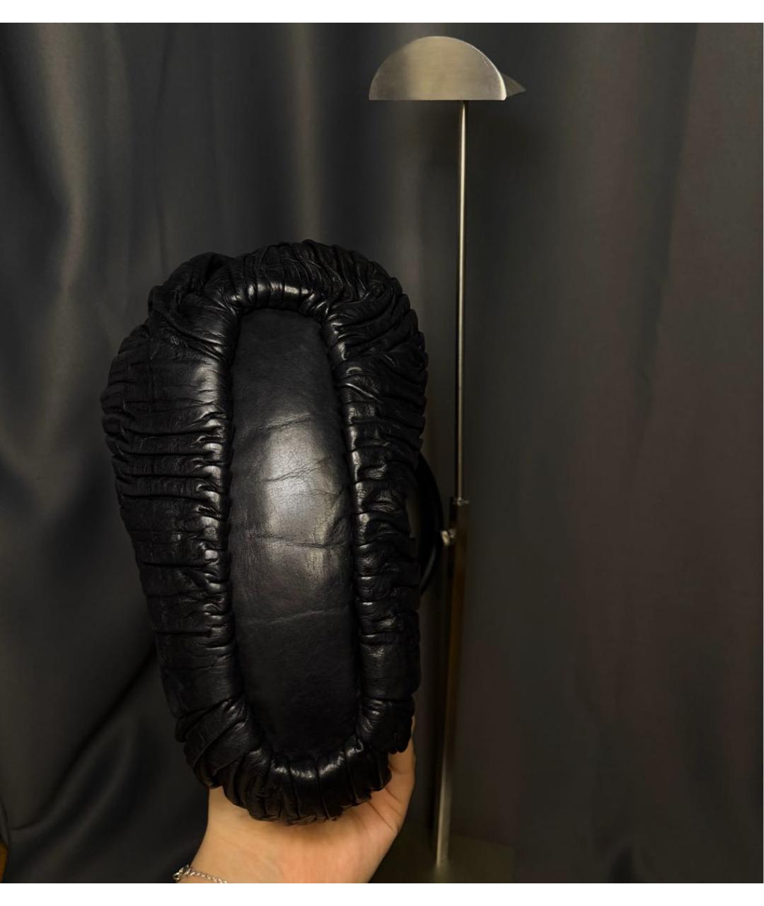 COACH Черная кожаная сумка с короткими ручками, фото 6