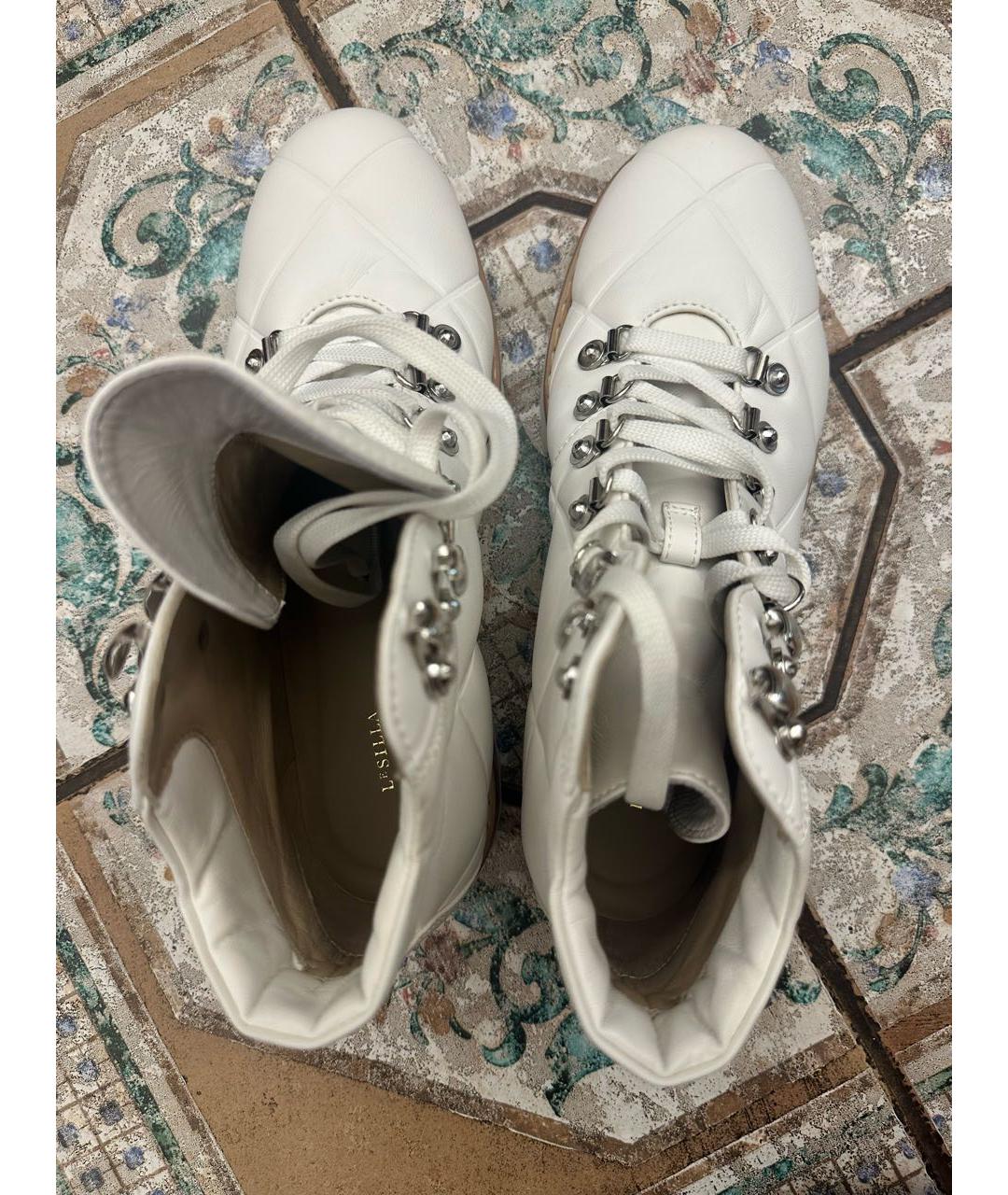 LE SILLA Белые кожаные ботинки, фото 3