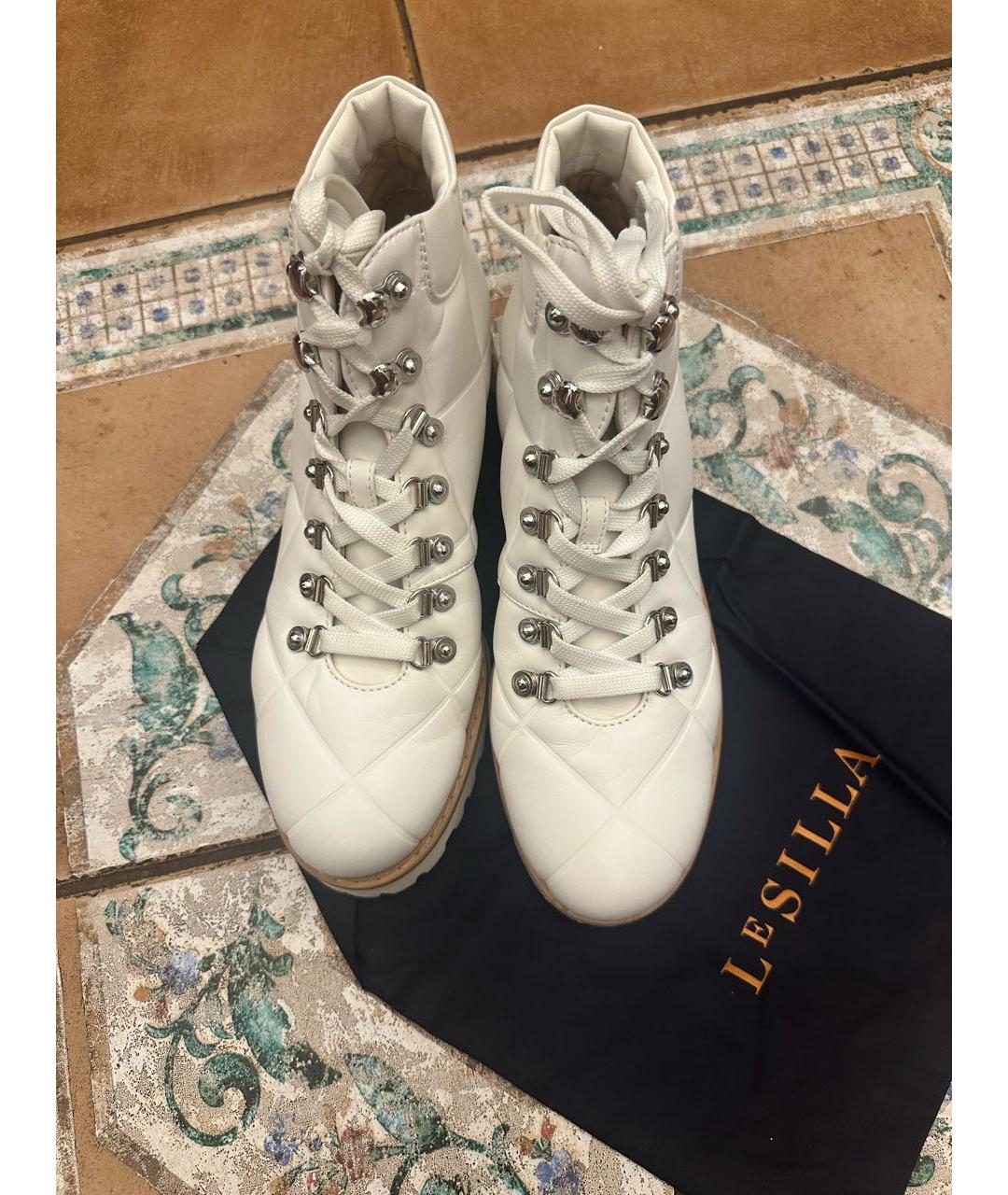 LE SILLA Белые кожаные ботинки, фото 2
