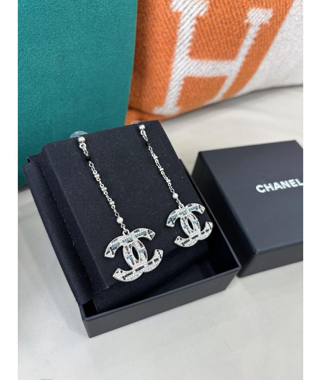 CHANEL Серебряные металлические серьги, фото 3
