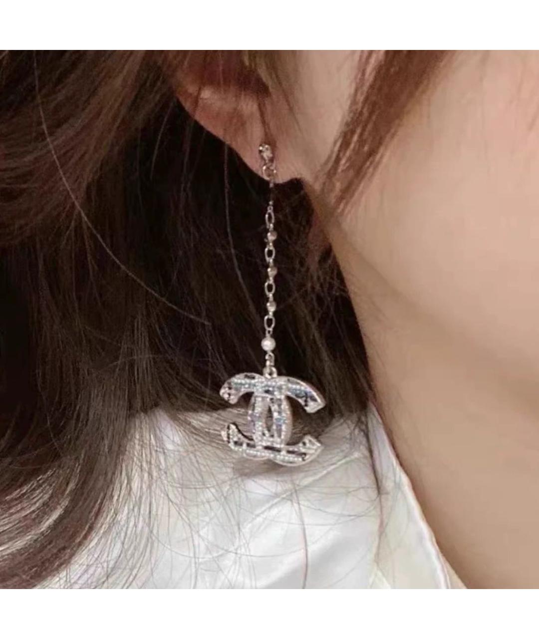 CHANEL Серебряные металлические серьги, фото 5